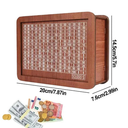 Wooden Piggy Banks, Dollar Cash Boxes, Reusable Assembled Cash Boxes, Home Decorations, with Savings Goals and Figures