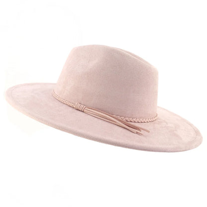 Suede Top Hat 9.5cm Wide Brim Fedora Hat Men Women Autumn Winter Felt Jazz Hats Classic Church Fedoras Chapeau Sombrero Mujer