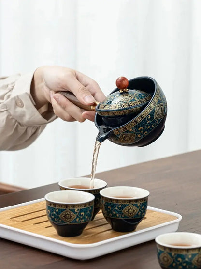 Ceramic infuser tea pot set