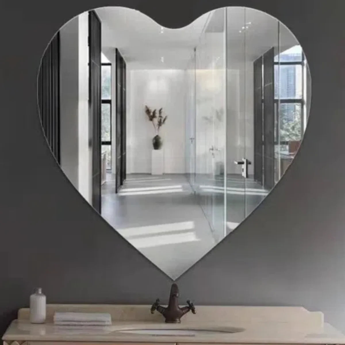 Heart-shaped mirror